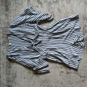 Blue and white striped jumper